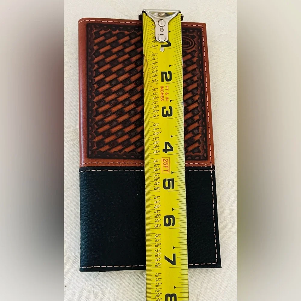 Justin Boots Rodeo Leather Wallet - Basketweave - Style 7 **NEW**